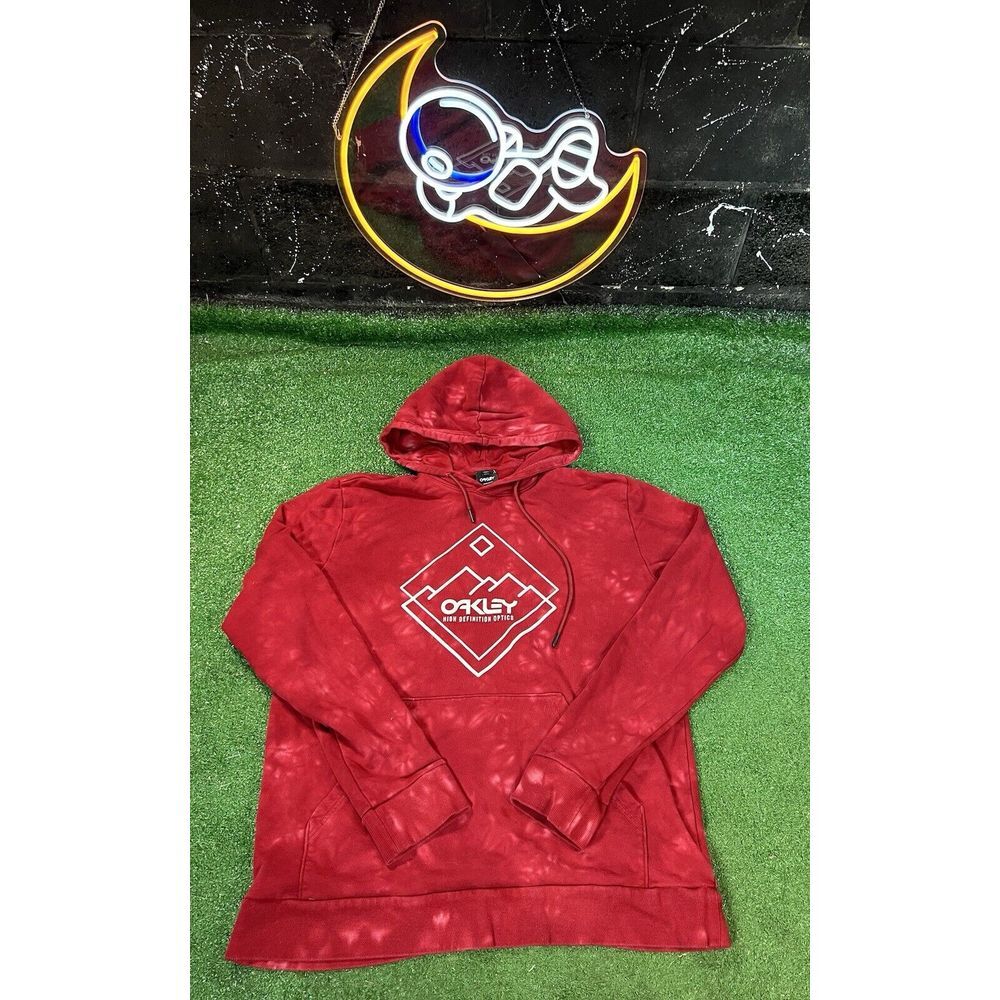 Oakley Regular Fit Red‎ Mens Size LG Large Hoodie Sweatshirt Big Logo